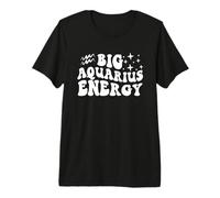 Big Aquarius Energy x Acuario Zodiac Retro Camiseta Premium