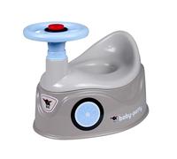 BIG Spielwarenfabrik- Big-Baby-Potty - Orinal de Aprendizaje con Volante Desmontable y Respaldo Alto, Inserto extraíble, para niños a Partir de 18 Meses, Color Gris, Large (800054801)