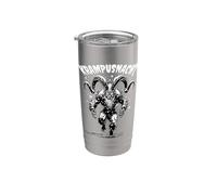 Big Bad Krampusnacht Krampus Creepy Christmas Blanco y Negro Vaso térmico de acero inoxidable de doble pared