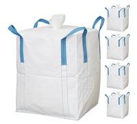 Big Bag - Bolsa grande (90 x 90 x 110 cm, gran estabilidad, hasta 1500 kg, eliminación de bolsas grandes con 4 trabillas, incluye delantal relleno, 5 unidades)