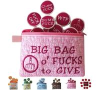 Big Bag of F*CKS to Give Zipper Pouch, Beautiful F*CKS with 17 different coins, Funny Unique Zipper Purse F*CKS Gag Gift, Handmade Cute Small Pouch for Man Woman, Novelty Gifts, rosa, Funny