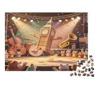 Big Ben Banda Animal Puzzle de 1000 Piezas Papel para Adultos Escena de Concierto Juego de Puzzle 1000 Piezas Relajación Familia Regalo Decoración Hogar 38x26cm/1000pcs