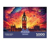 Big Ben Cielo Colorido Puzzle de 1000 Piezas Papel Puzzle para Adultos Puzzle para Toda la Familia Decoración 70x50cm/1000pcs