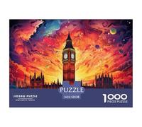 Big Ben Cielo Colorido Puzzle de 1000 Piezas Puzzle para Toda la Familia Papel Relajante Decoración Regalo 52x38cm/1000pcs