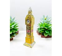 Big Ben de cristal dorado con reloj London Soveniers Big Ben con bandera y luces coloridas Englang Big Ben Torre del reloj, decoración de la torre del Big Ben para el hogar y la oficina (mediano)