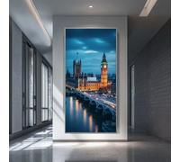 Big Ben de Londres Diamond Painting Adultos, 5D Cuadrados Pintura Diamante Puente de la Ciudad Square Drill Cuadro Diamantes 60x120cm, DIY Pintar con Diamantes para Decoración de Hogar (SQ826)