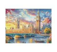 Big Ben de Londres Puzzle 500 Piezas Educativo Familiar Rompecabezas 3D para Toda La Familia Aliviar Estrés Decoración Hogar Portátil 500 PCS