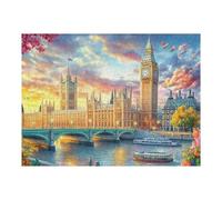 Big Ben en la Ciudad de Noche Puzzle 500 Piezas Cartón Blanco Premium para Expertos Eventos Team Building Ejercita La Mente Hobby Y Ocio 500 PCS