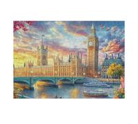 Big Ben en la Ciudad de Noche Rompecabezas 300 Piezas Cartón para Parejas Actividad Hacer En Grupo Ejercicio Mental para Reyes Magos Detalle Cumpleaños 300 PCS