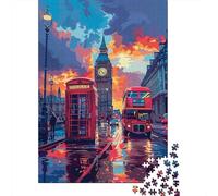 Big Ben Escena Calle Puzzle de 1000 Piezas para Adultos Papel Juego de Puzzle 1000 Piezas Relajante Familia Regalo 52x38cm/1000pcs