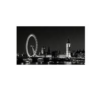 Big Ben London Blanco y Negro Urbano Cuadros Lienzo 40x70cm Sin Marco