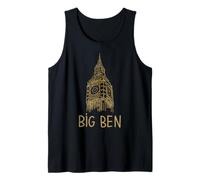 Big Ben Londres Inglaterra Viaje Souvenir City Monumento Regalo Camiseta sin Mangas