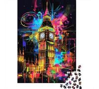 Big Ben Luces Coloridas Puzzle de 1000 Piezas Papel Puzzle para Adultos Relajación Familia Hogar 52x38cm/1000pcs