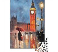 Big Ben Paseo Lluvioso Puzzle de 1000 Piezas Puzzle para Adultos Relajación Decoración Regalo 70x50cm/1000pcs