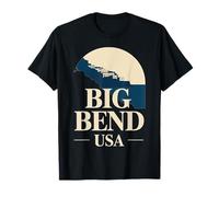 Big Bend Texas Retro Desert Mountain Homenaje Camiseta