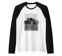 Big Block Vintage Retro Muscle Cars, Custom V8 Hot Rod Camiseta Manga Raglan