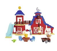 BIG-Bloxx Dino Ranch Clubhaus - Set de Juego XXL (168 Bloques de construcción) para casa de Club Grande con Varios Pisos, Figura de Dinosaurio y Accesorios para niños de 18 Meses a 5 años