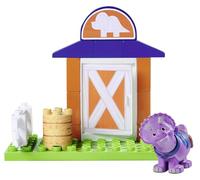 Big-Bloxx - Dino Ranch Stall con Dino Tango - Bloques de construcción (16 Piezas) para casa de Dinosaurio pequeña con Figura de Dinosaurio, fichas para niños de 18 Meses a 5 años