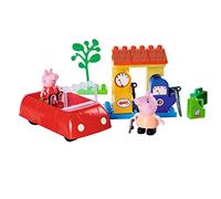 Big-Bloxx Peppa Pig - Coche de Juguete (28 Bloques de construcción), Coche Peppa Pig con gasolinera y 2 Figuras (Papa & Peppa Pig), Juego de Bloques de sujeción para niños de 18 Meses a 5 años