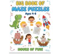 Big Book of Mazes for Kids (Large Print): 50 Easy to Hard Maze Puzzles for Ages 4-12 | Fun Brain Games, Activity Book for Boys & Girls, Travel & Classroom Workbook
