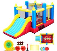 Big Bounce House para niños de 3 a 12 años, 7 en 1 Multideporte, Inflable con soplador, tobogán Grande y Cama elástica Grande, casa Inflable para niños, al Aire Libre/Interior, Regalo de cumpleaños
