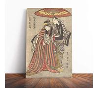 Big Box Art Lienzo impreso arte de pared Utagawa japonés oriental Kabuki Actors - montado y estirado enmarcado, imagen para decoración del hogar para cocina, salón, comedor, dormitorio, pasillo, multicolor, 50,8 x 35,5 cm