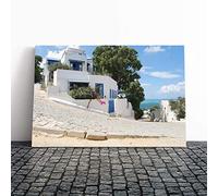 Big Box Art Lienzo Impreso para Pared, diseño de Arquitectura de Calle Túnez, Marco de Caja montado y estirado, decoración del hogar para Cocina, Sala de Estar, Comedor, Dormitorio, Pasillo,