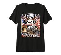 Big Boy 4014 Train America Turns 250 Years Freedom Patriotic Camiseta Premium