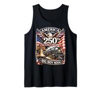Big Boy 4014 Train America Turns 250 Years Freedom Patriotic Camiseta sin Mangas