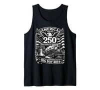 Big Boy 4014 Train America Turns 250 Years Freedom Patriotic Camiseta sin Mangas