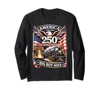 Big Boy 4014 Train America Turns 250 Years Freedom Patriotic Manga Larga