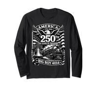 Big Boy 4014 Train America Turns 250 Years Freedom Patriotic Manga Larga
