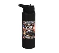 Big Boy 4014 Train America Turns 250 Years Freedom Patriotic Stainless Steel Insulated Water Bottle