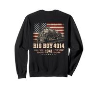 Big Boy 4014 Train Engineer Steam Train American Flag July 4 Sudadera