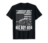Big Boy 4014 Tren Vintage American Steam Railroad USA Flag Camiseta