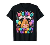 Big Bro of The Birthday Girl Cute Capybara Family Party Camiseta