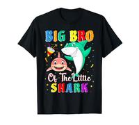 Big Bro of The Little Shark Little Sister Shark Birthday Camiseta gráfica económica