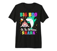 Big Bro of The Shark Birthday Family Birthday Little Sister Camiseta Premium