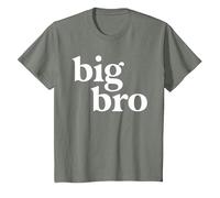 Big Brother Camisa para niños pequeños Big Bro Hermano Announcement Camiseta, Niños, Verde Militar Jaspeado, 10 años