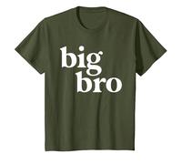 Big Brother Camisa para niños pequeños Big Bro Hermano Announcement Camiseta, Niños, Verde Oliva, 4 años