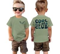 Big Brother Shirt Cool Big Bro Club Camiseta Niños Hermanos Camiseta con Estampado Ropa de Bebé Gran Hermano Camisetas Verano Manga Corta Tops Algodón Camisa, verde-1, 18-24 Meses