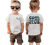 Big Brother Shirt Cool Big Bro Club Camiseta Niños Hermanos Camiseta con Estampado Ropa de Bebé Gran Hermano Camisetas Verano Manga Corta Tops Algodón Camisa, Floral-1, 18-24 meses
