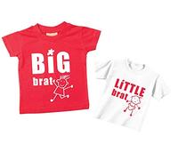 Big Camiseta de Brat Poco Brat Set Brother Accenter Hermanos para bebé Azul o Rojo New Baby Brother Regalo Rojo Rosso Talla:Little 12-18 Months Big 18-24 Months