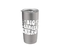 Big Cancer Energy x Cáncer Zodiac Retro Vaso térmico de acero inoxidable de doble pared