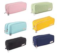 Big Capacity Pencil Case - Soft Large Storage Pouch with 3 Compartments | Multi-Functional Stationery Organizer, Zipper Pen Holder Bag For School, Office, Teen Girls, Boys, Men, Women, Cute