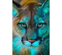 Big Cat Glow Art Journal | Lined Notebook 6x9 120 Pages | Hand-Painted Cover by Fred Barca | Animal Art | Zero AI Original Fine Art | fredbarcaart.com