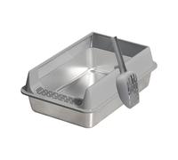 Big Cat Litter Box, Semi-Enclosed Pet Toilet with Scoop for Easy Cleaning and Splash Protection in Living Room Camping Dorm or Apartment Use, Lightweight Build, 40x30x19cm