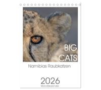BIG CATS - Namibias Raubkatzen (Tischkalender 2026 DIN A5 hoch), CALVENDO Monatskalender: Löwen, Leoparden und Geparden: Namibias faszinierende Raubkatzen