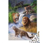 Big Cats Vida Silvestre 1000 Pieza Stock De Cartas Premium Rompecabezas Conjunto Rompecabezas para Adultos Desafío Juego Educativo Presente Divertido 52x38cm/1000pcs
