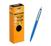 Big CFCGBLU05BLKJ Ballpoint Pen, Click Gold, 0.5, Oil-based, Black, Smooth, Blue Shaft, 12 Pieces